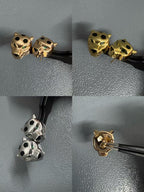 [Imperial] ARETES DE TUERCA CON IMPRESIÓN CHRRTAH, TRES COLORES
