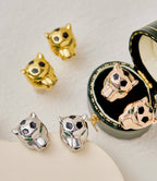 [Imperial] ARETES DE TUERCA CON IMPRESIÓN CHRRTAH, TRES COLORES