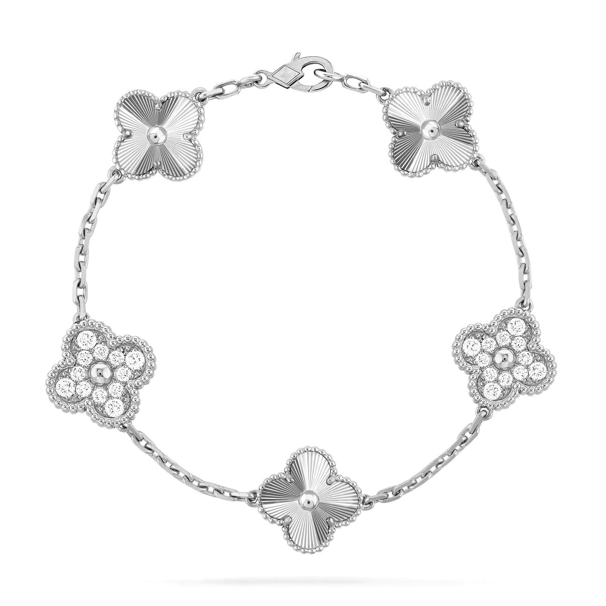Imperial CLOVER 5 MOTIF SILBER DIAMANT-ARMBAND