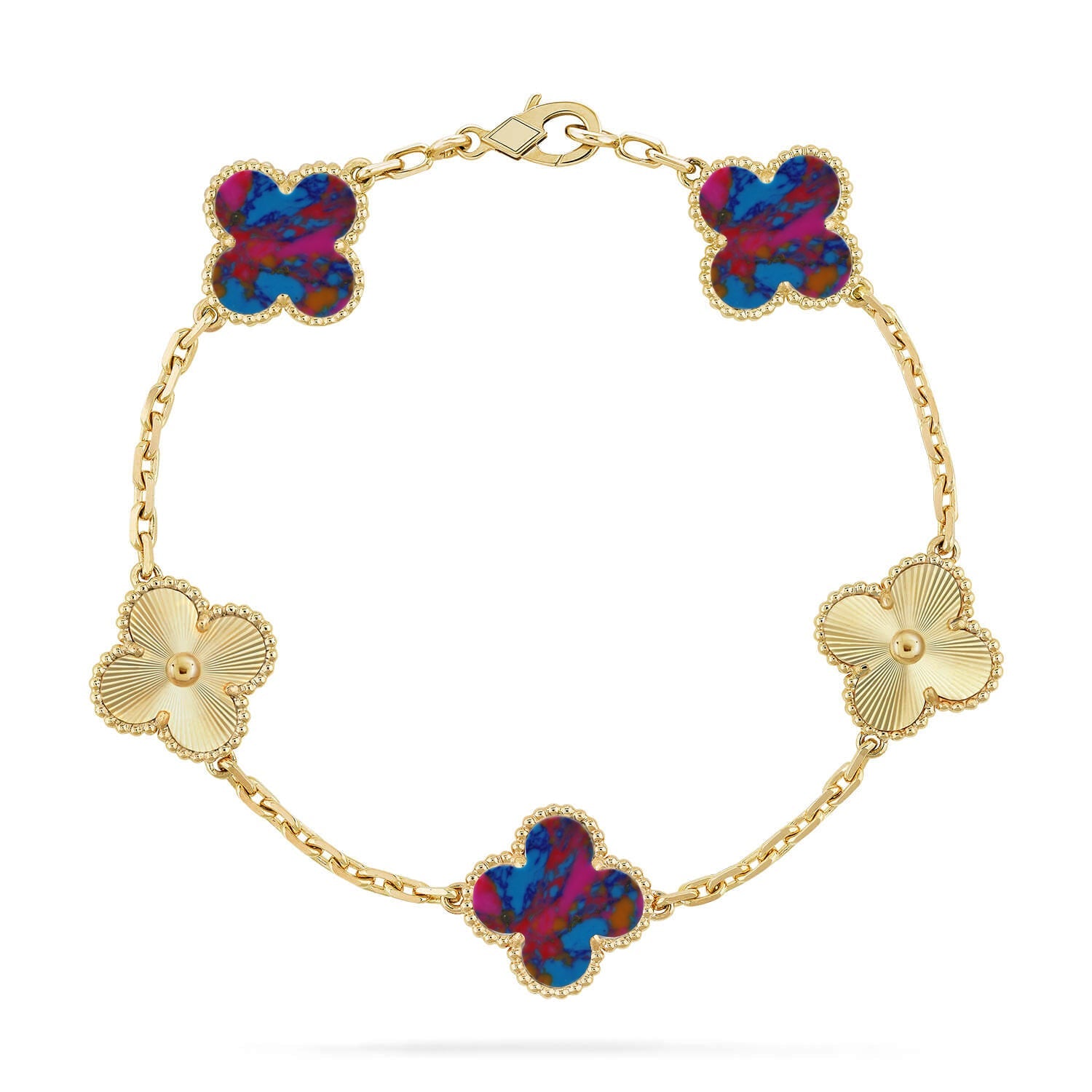 [Imperial]New CLOVER 5 MOTIF COLOR GEMSTONES BRACELET COLLECTION