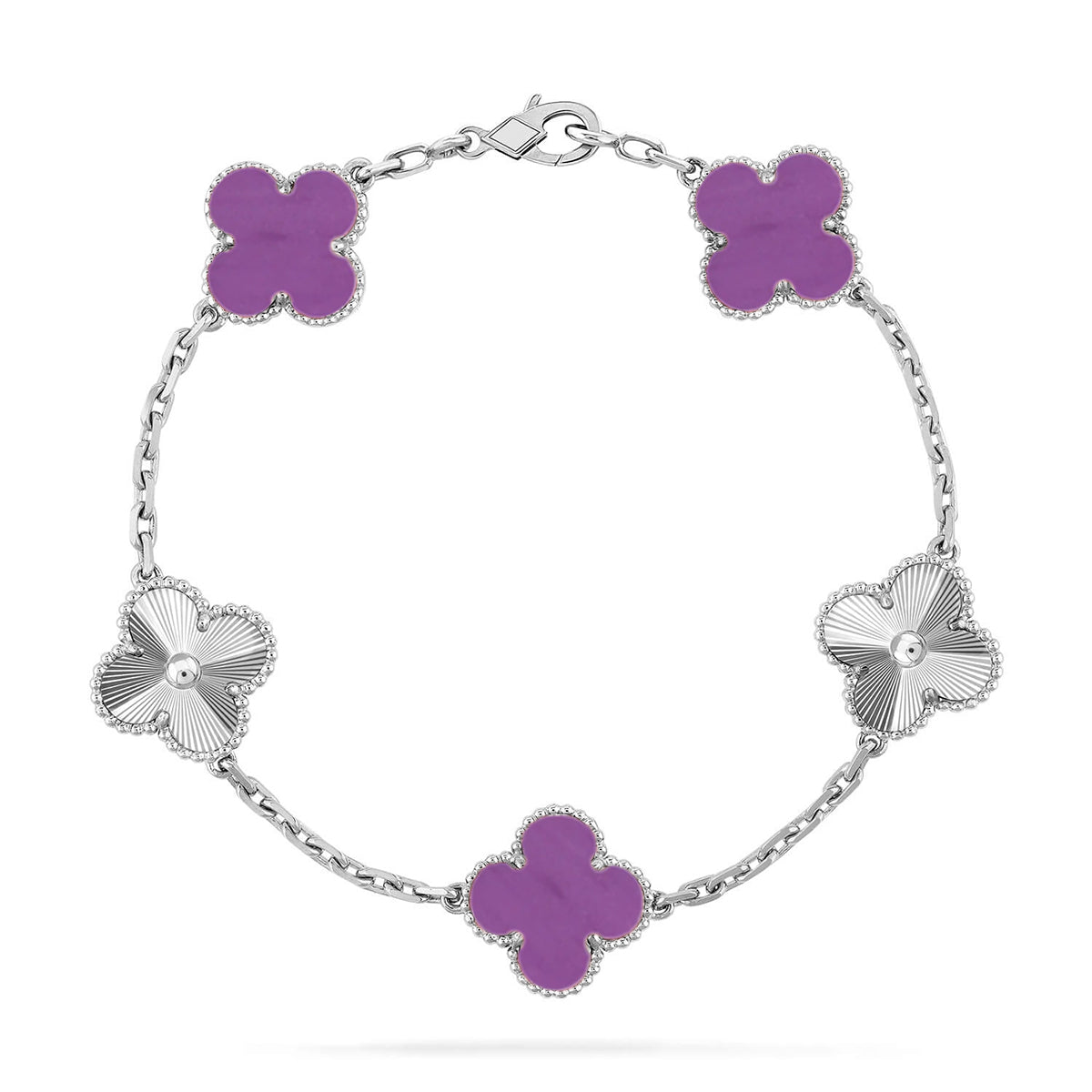 [Imperial]Nueva COLECCIÓN DE BRAZALETE TREBOL 5 MOTIVOS VIOLETA