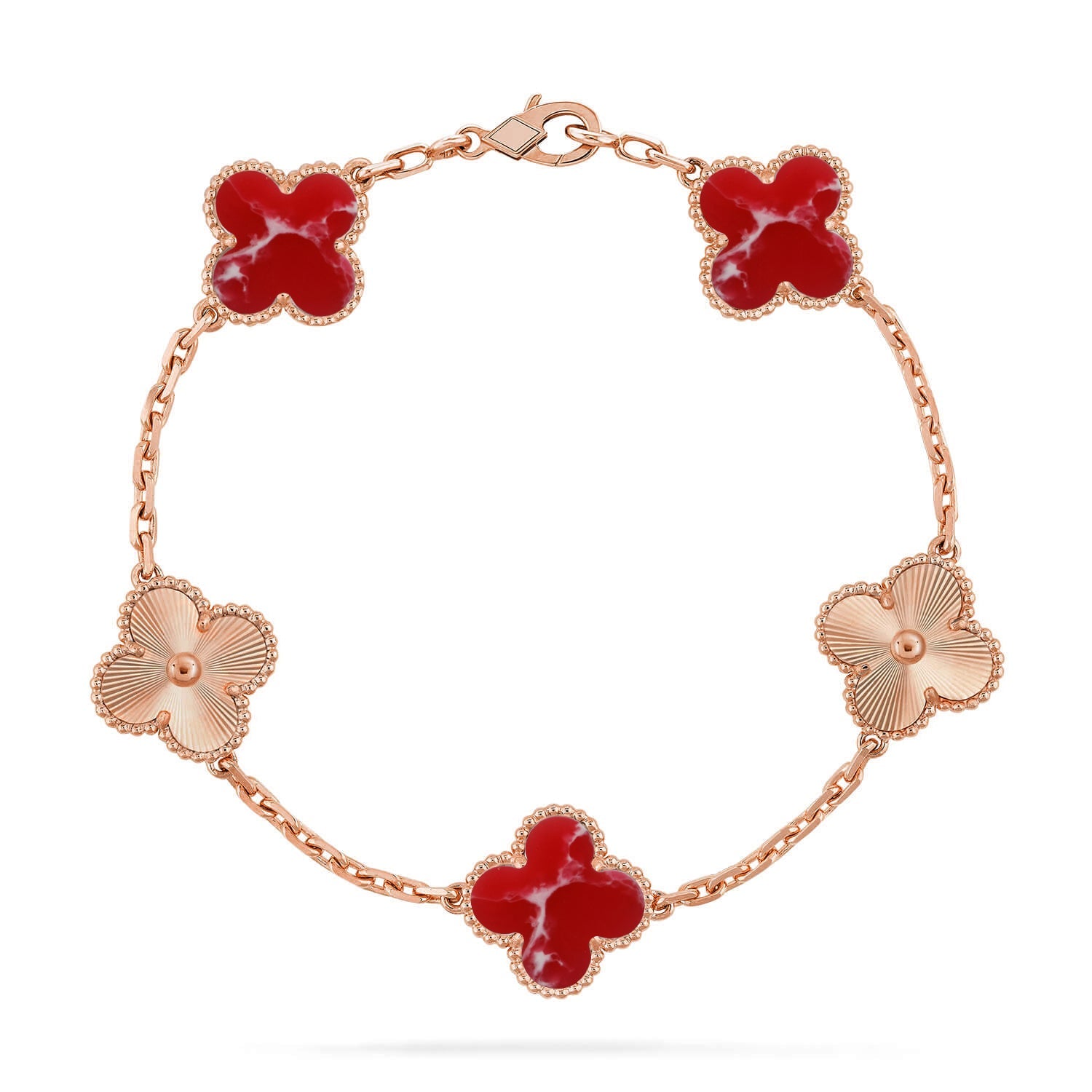 [Imperial]New CLOVER 5 MOTIF RED PATTERN BRACELET COLLECTION