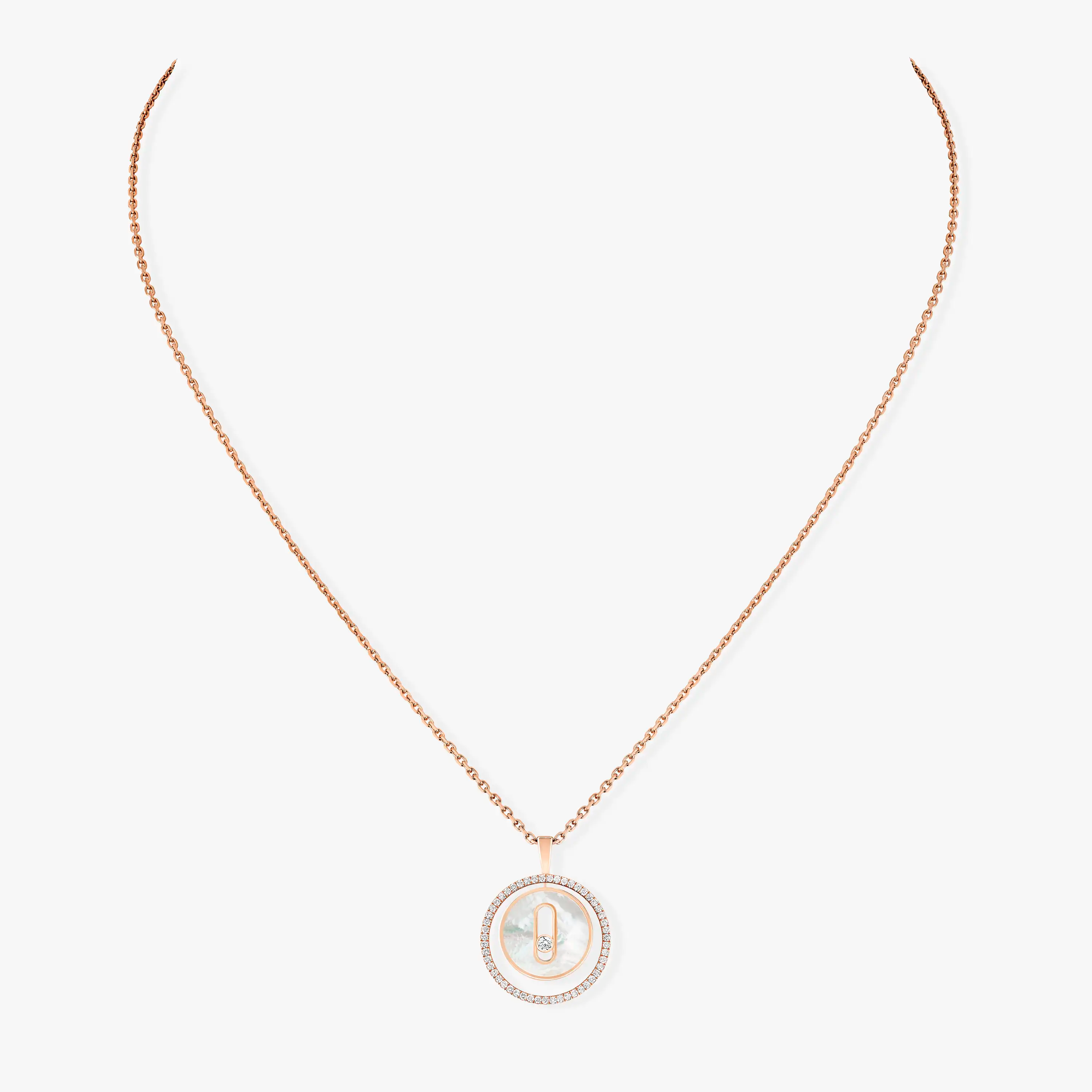 [Imperial] MOVE 1 DIAMOND WHITE MOTHER OF PEARL PINK GOLD DIAMOND NECKLACE