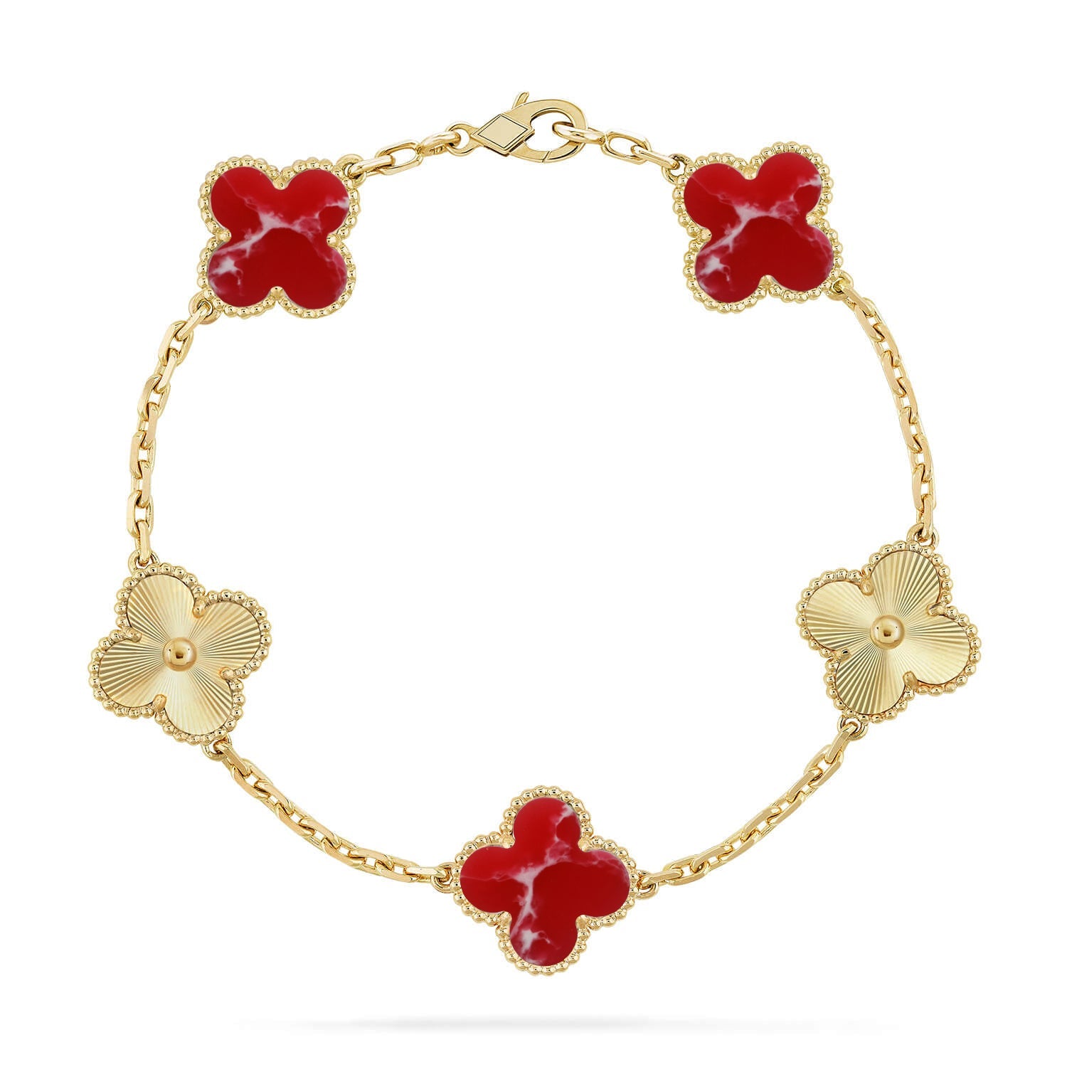 [Imperial]New CLOVER 5 MOTIF RED PATTERN BRACELET COLLECTION