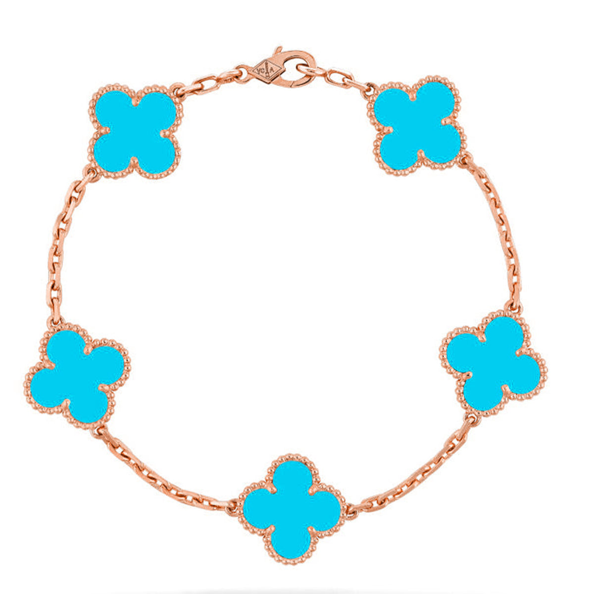 [Imperial]Nueva COLECCIÓN DE BRAZALETE TREBOL 5 MOTIVOS TURQUESA