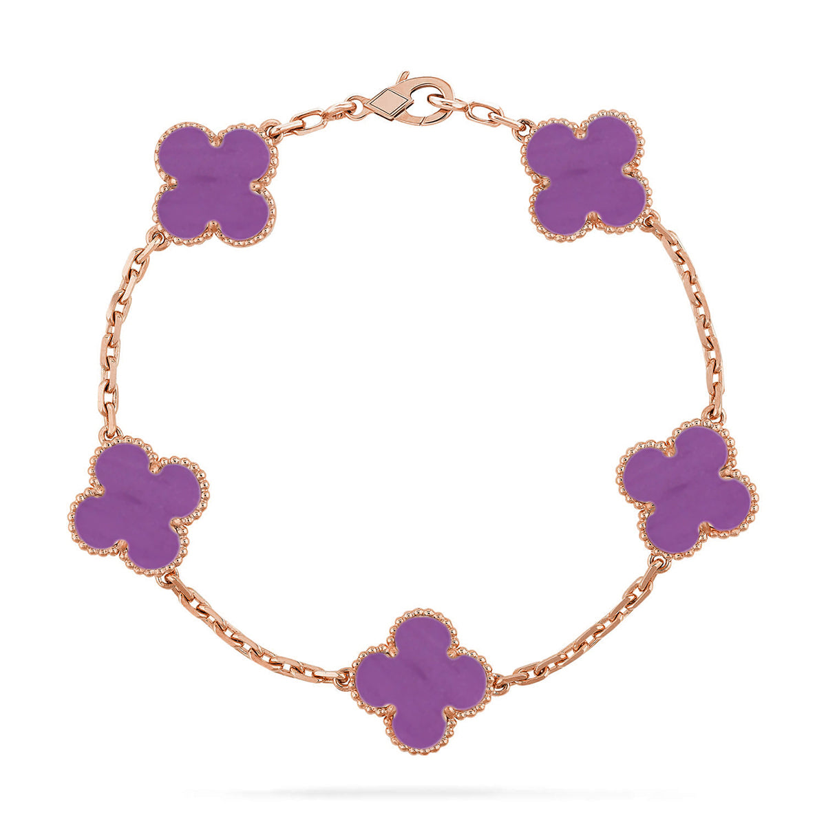 [Imperial]Nueva COLECCIÓN DE BRAZALETE TREBOL 5 MOTIVOS VIOLETA