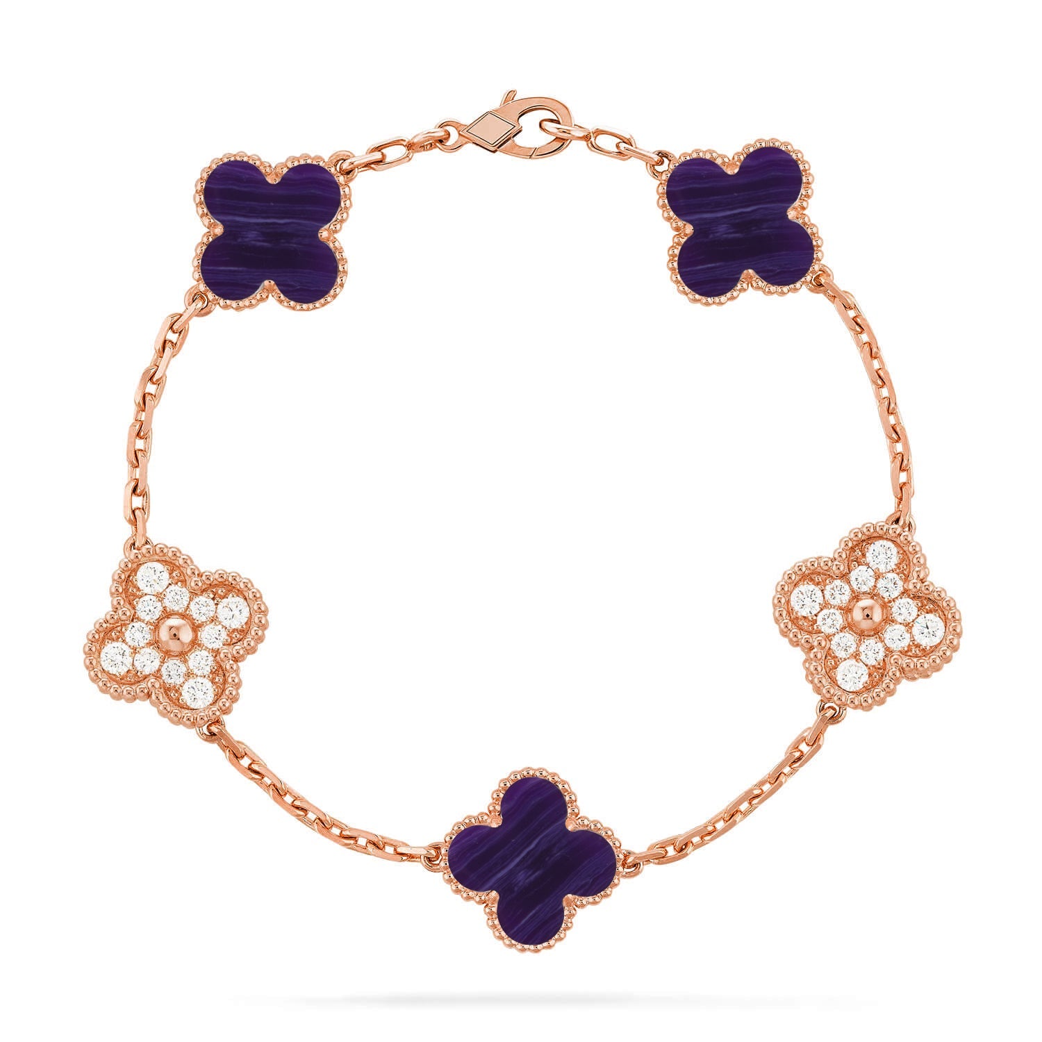 [Imperial]New CLOVER 5 MOTIF PURPLE STRIPES BRACELET COLLECTION