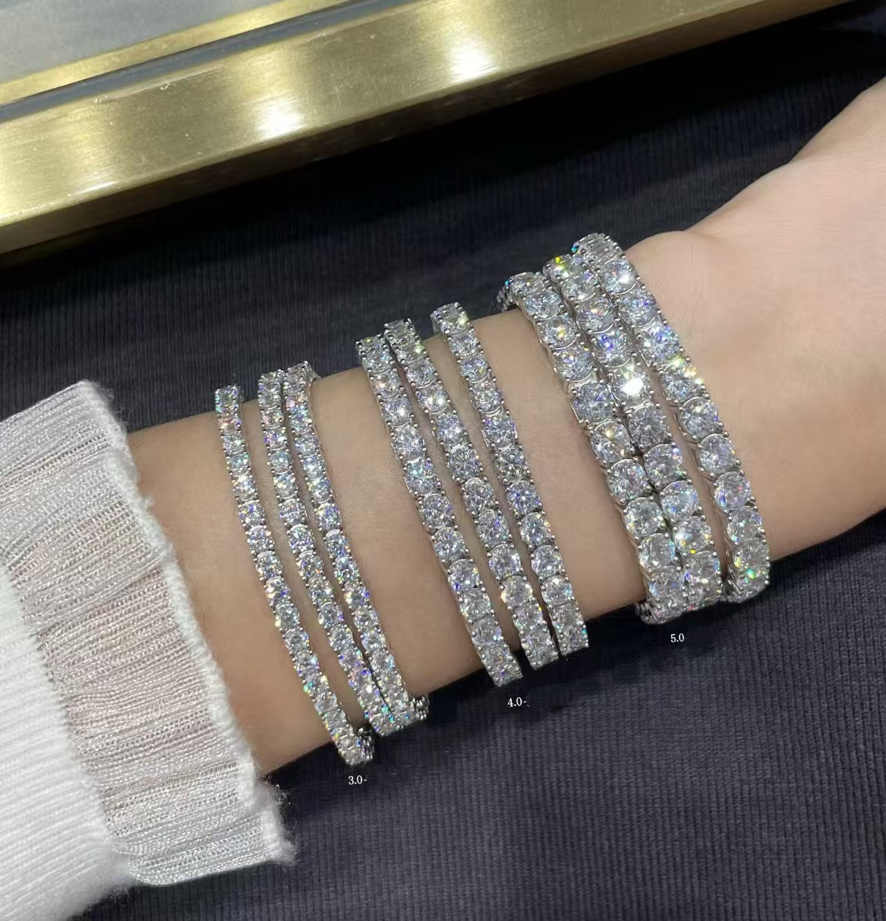 [¡®Imperial¡¯]BRAZALETE DE TENIS CON CONFIGURACIÓN COMPLETA DE DIAMANTES