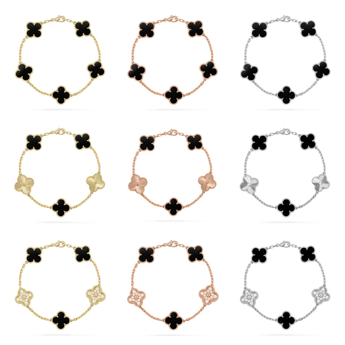 [Imperial]Nueva COLECCIÓN DE BRAZALETE TREBOL 5 MOTIVOS ÓNICE