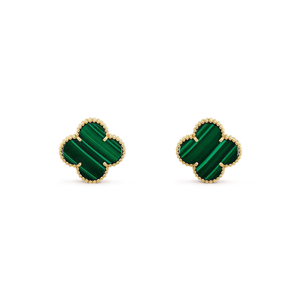 ¡®Imperial¡¯CLOVER MINI 9.5MM MALACHITE  EARRINGS
