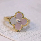 Imperial CLOVER PINK MOP RING GOLD DIAMOND