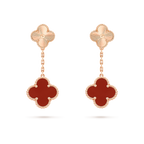 ¡®Imperial¡¯CLOVER 2 MOTIF  LASER CARNELIAN EARRINGS