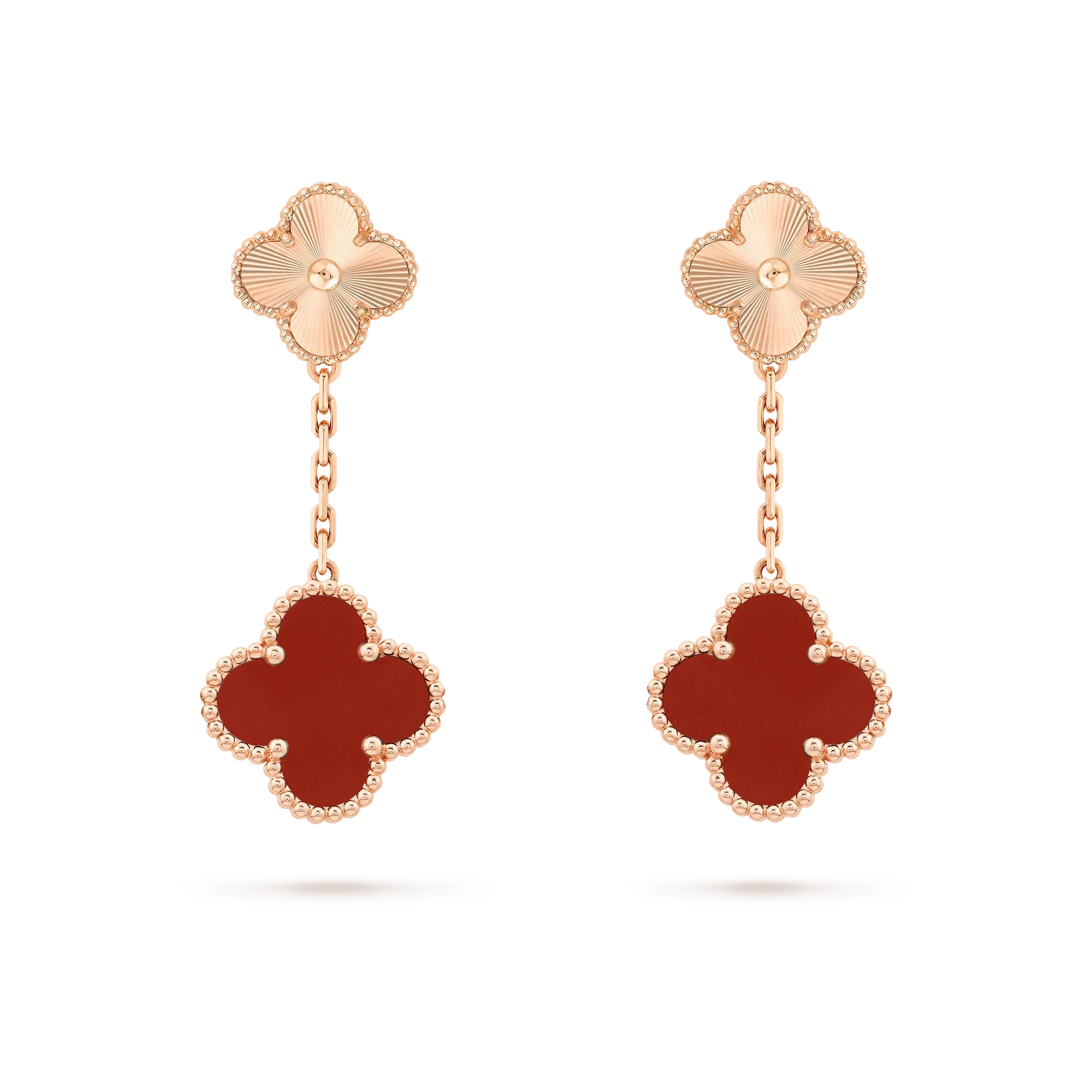 Imperial CLOVER 2 MOTIF LASER CARNELIAN EARRINGS