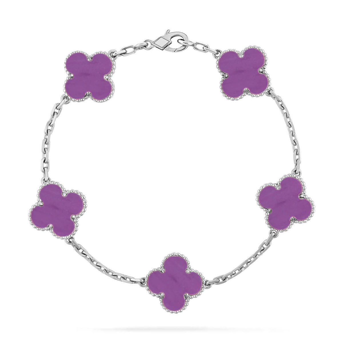 [Imperial]Nueva COLECCIÓN DE BRAZALETE TREBOL 5 MOTIVOS VIOLETA