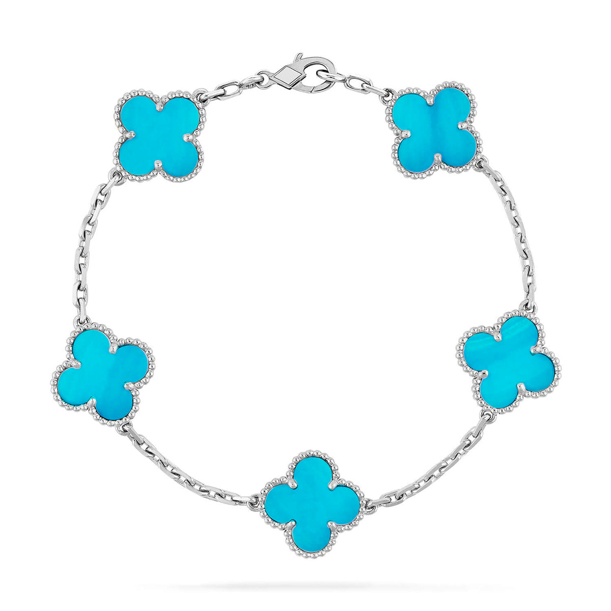 [Imperial]Nueva COLECCIÓN DE BRAZALETE TREBOL 5 MOTIVOS TURQUESA