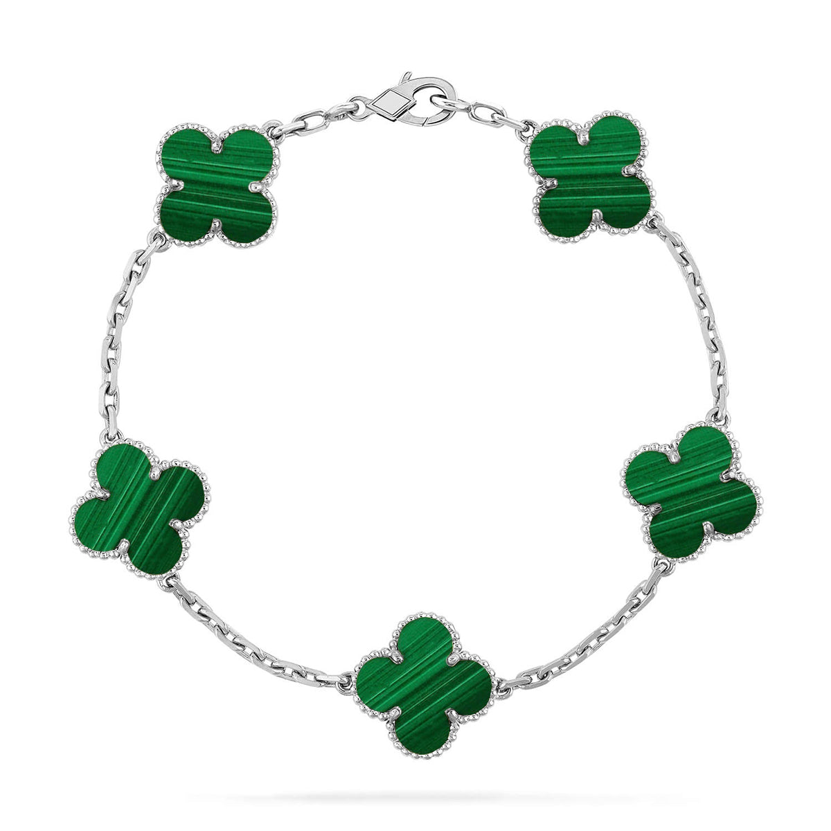 [Imperial]Nueva COLECCIÓN DE BRAZALETE TREBOL 5 MOTIVOS MALACHITA