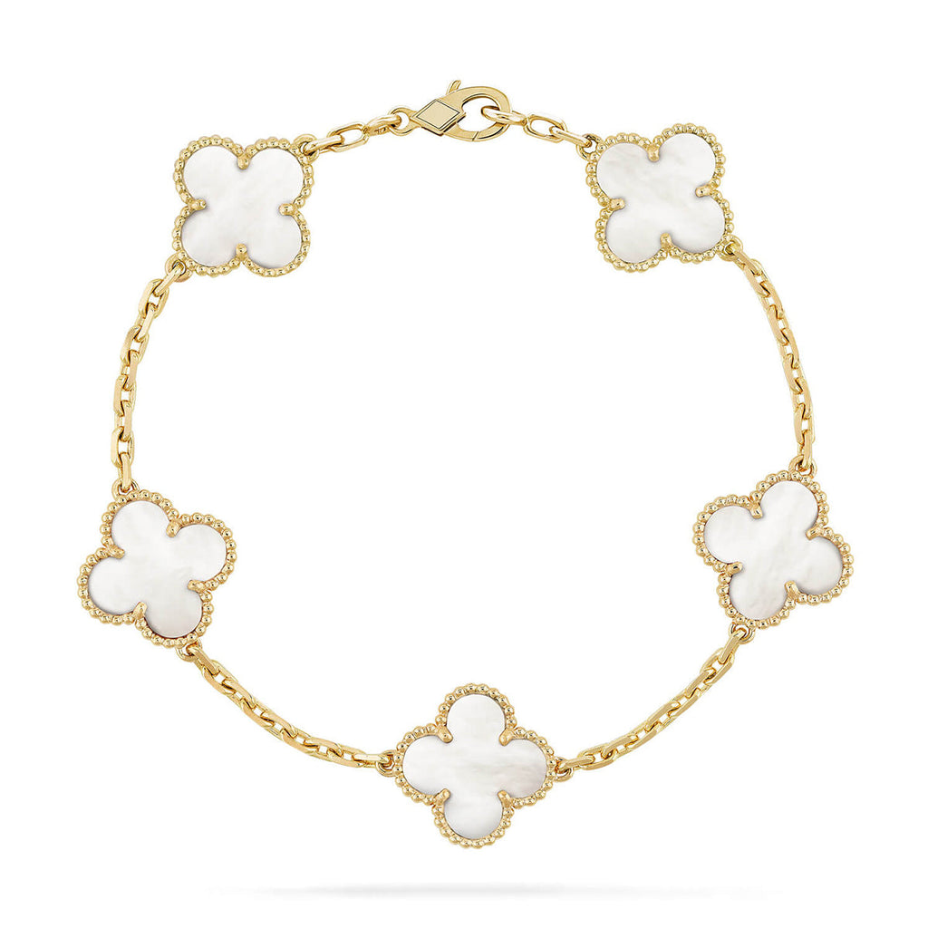 [Imperial]New CLOVER WHITE PEARL MOP 5 MOTIF BRACELET COLLECTION