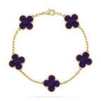 [Imperial]Nueva COLECCIÓN DE BRAZALETE TREBOL 5 MOTIVOS RAYAS MORADAS