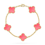 [Imperial]Nueva COLECCIÓN DE BRAZALETE TREBOL 5 MOTIVOS MADRE PERLA ROSA
