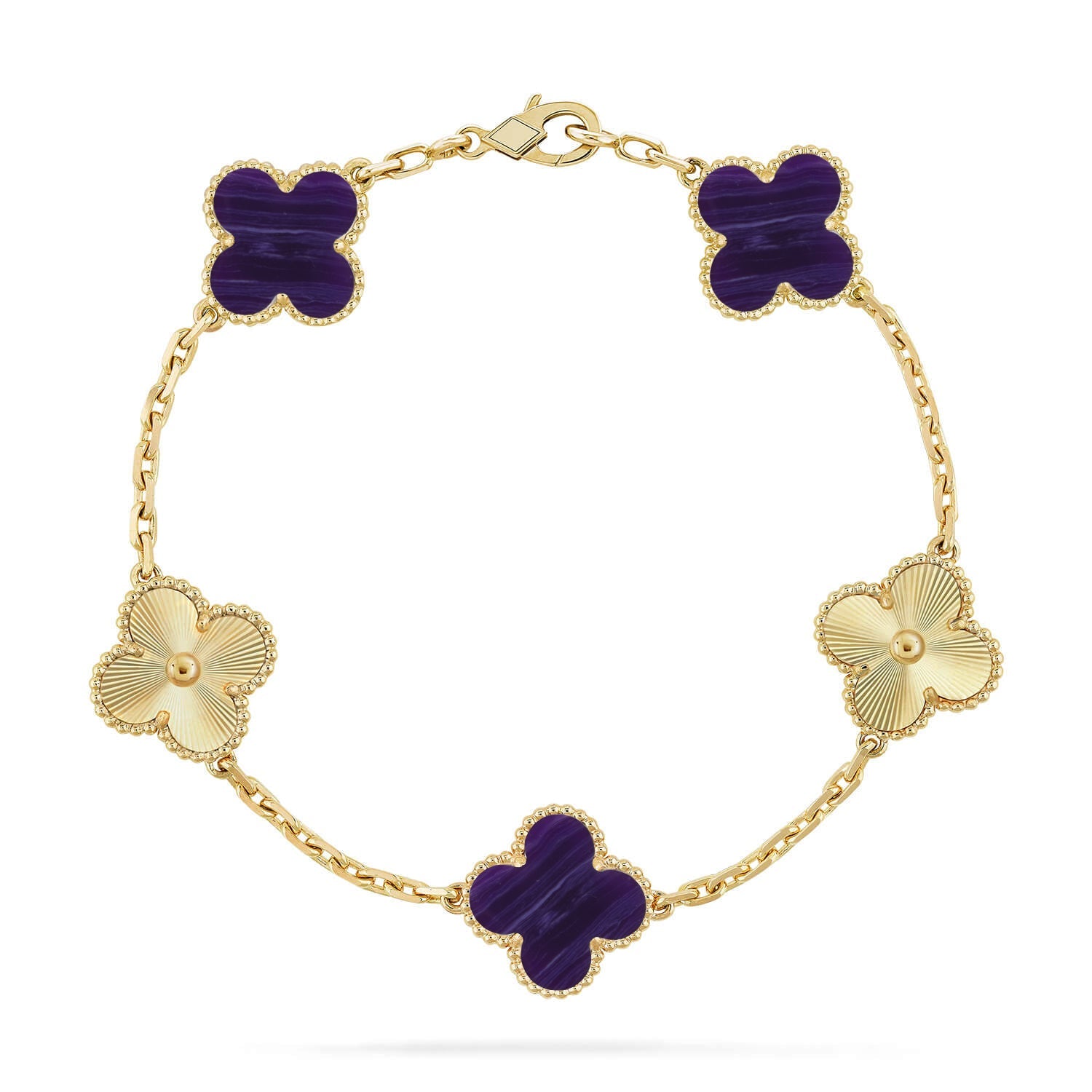 [Imperial]New CLOVER 5 MOTIF PURPLE STRIPES BRACELET COLLECTION