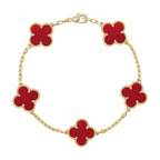 [Imperial]Nueva COLECCIÓN DE BRAZALETE TREBOL 5 MOTIVOS CORNALINA ROJA