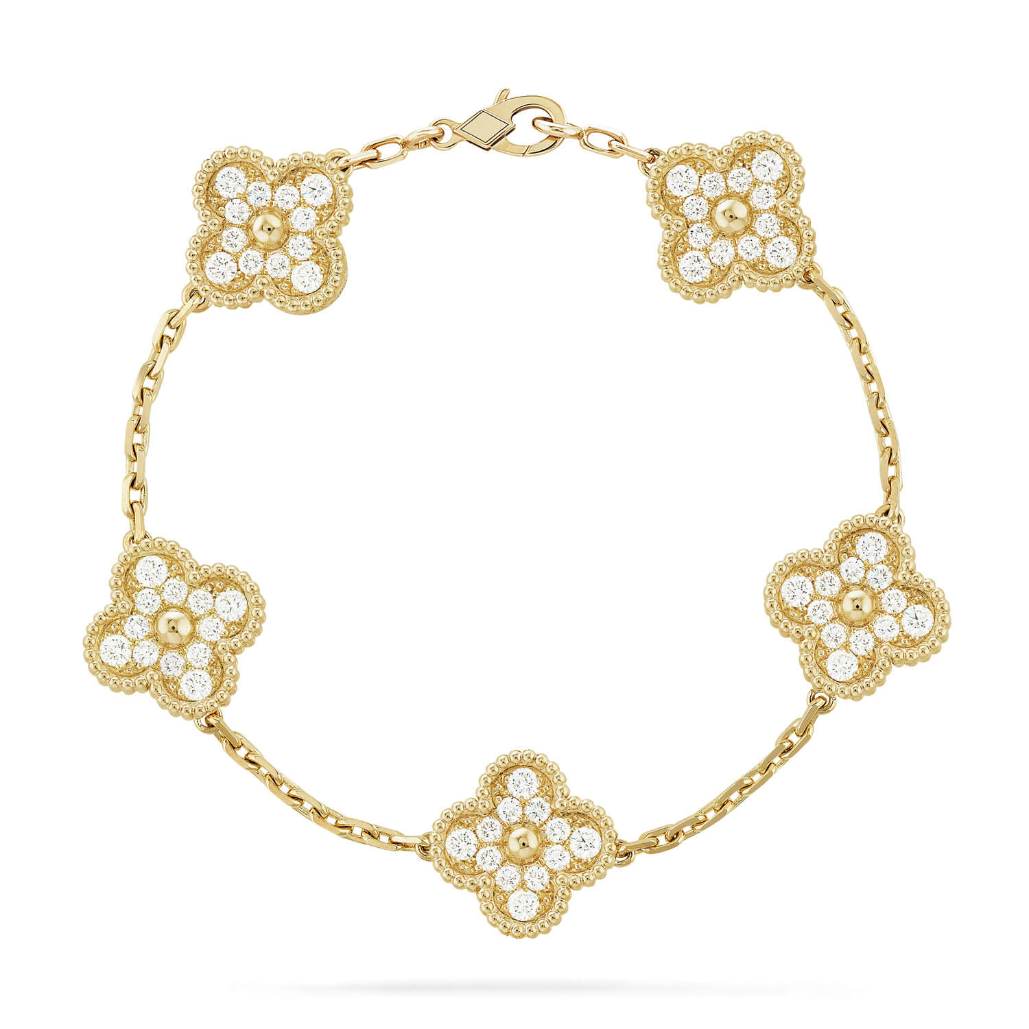 [Imperial] Nueva COLECCIÓN DE BRAZALETE TREBOL 5 MOTIVOS CON DIAMANTES COMPLETOS