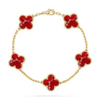 [Imperial]Nueva COLECCIÓN DE BRAZALETE TREBOL 5 MOTIVOS PATRÓN ROJO