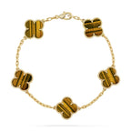 [Imperial]Nueva COLECCIÓN DE BRAZALETE TREBOL 5 MOTIVOS OJO DE TIGRE
