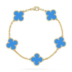 [Imperial]Nueva COLECCIÓN DE BRAZALETE TREBOL 5 MOTIVOS AGATA AZUL
