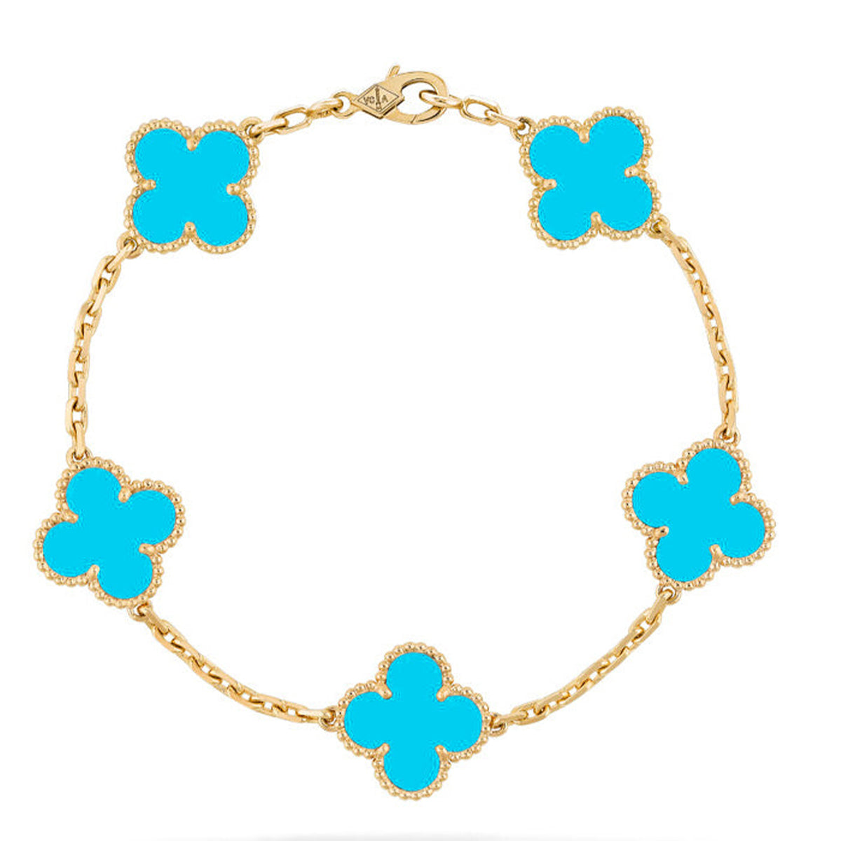 [Imperial]Nueva COLECCIÓN DE BRAZALETE TREBOL 5 MOTIVOS TURQUESA