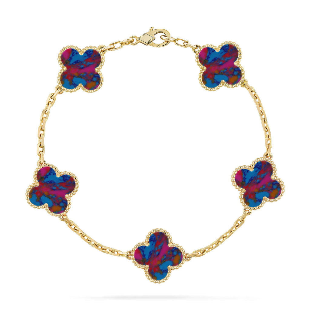 [Imperial]Nueva COLECCIÓN DE BRAZALETE TREBOL 5 MOTIVOS GEMAS DE COLOR
