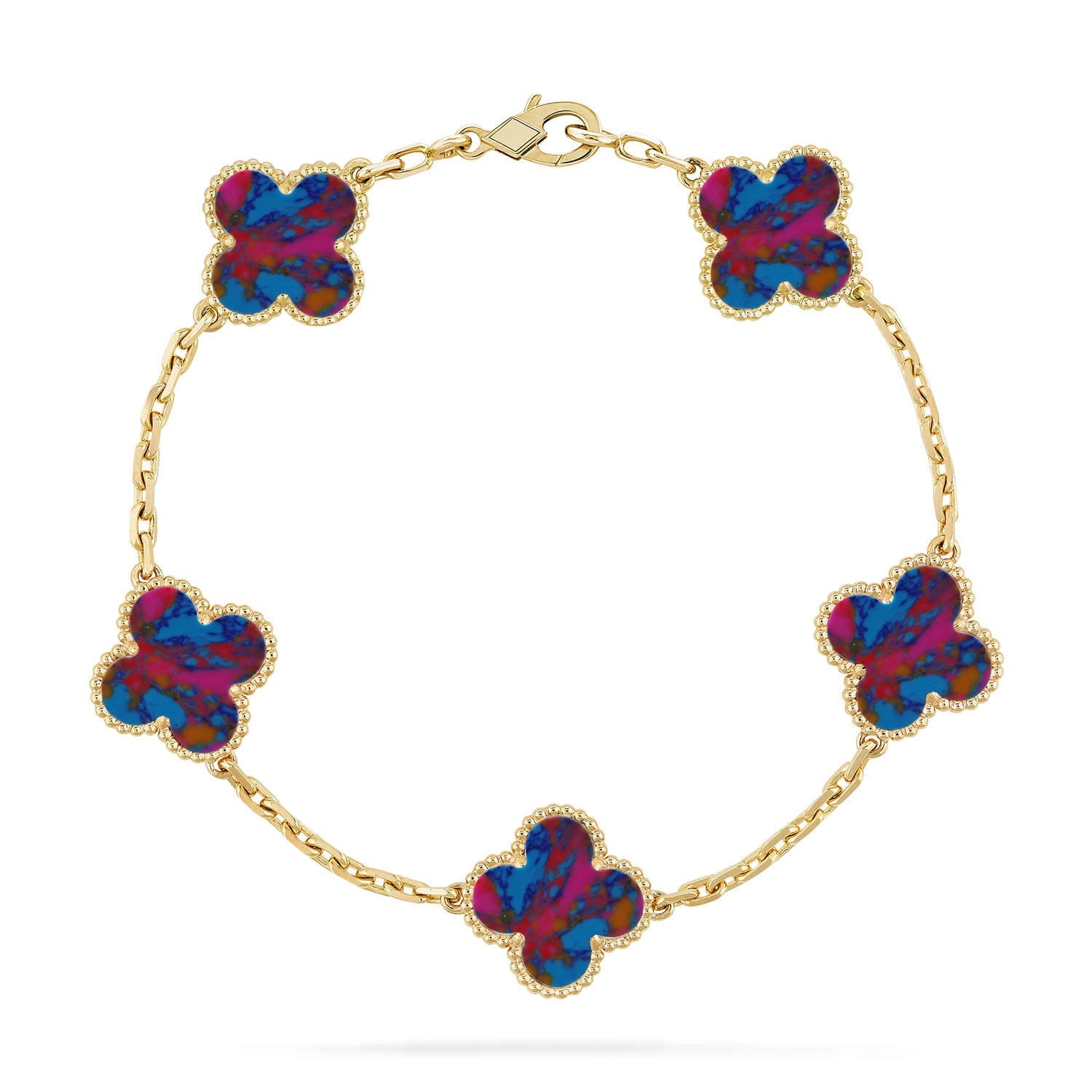[Imperial]Nueva COLECCIÓN DE BRAZALETE TREBOL 5 MOTIVOS GEMAS DE COLOR