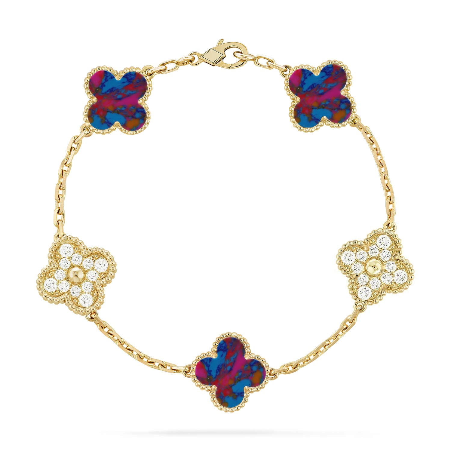 [Imperial]New CLOVER 5 MOTIF COLOR GEMSTONES BRACELET COLLECTION