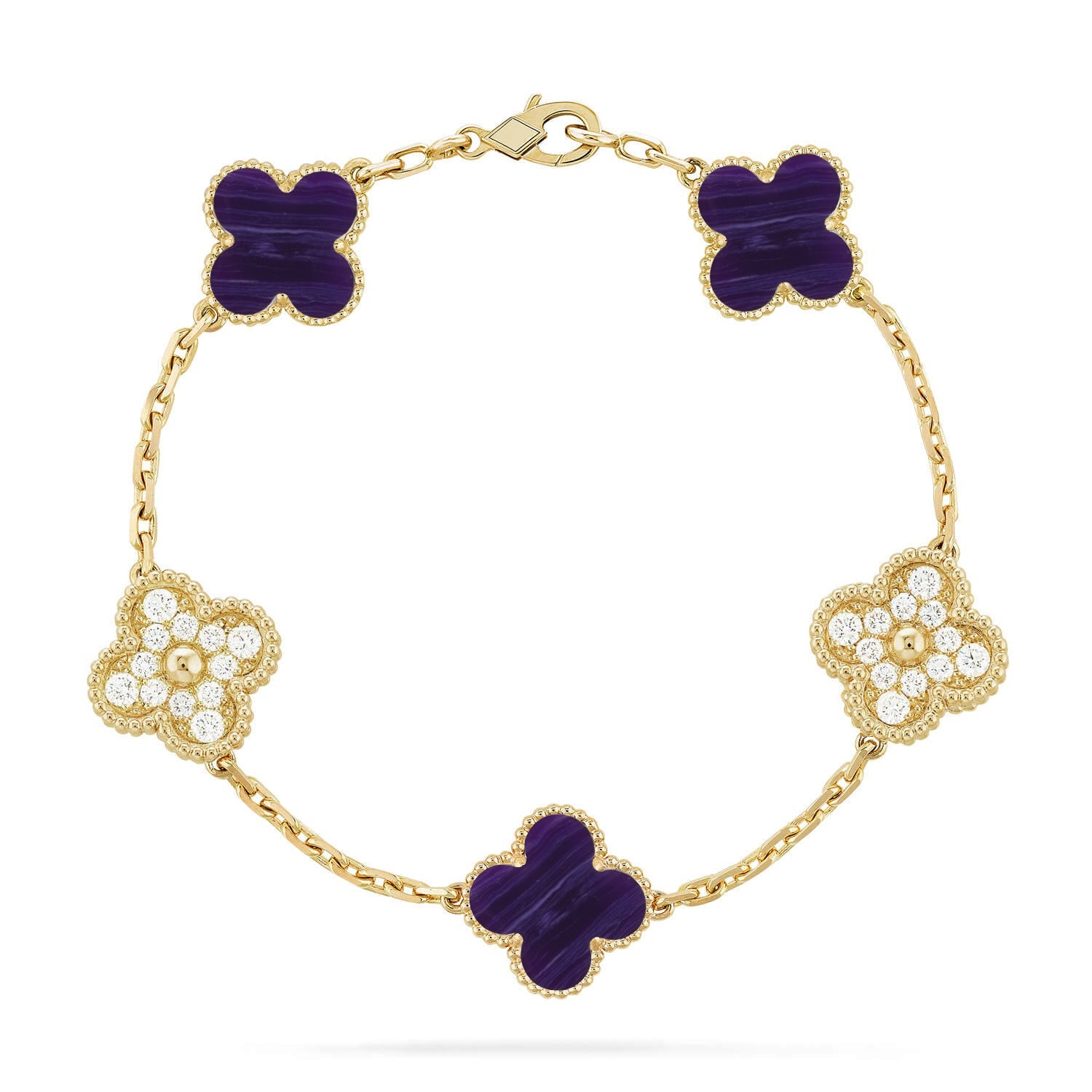 [Imperial]New CLOVER 5 MOTIF PURPLE STRIPES BRACELET COLLECTION