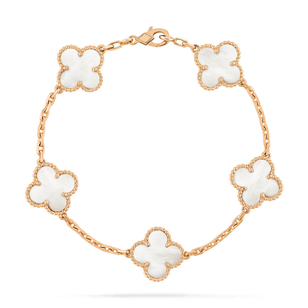 ¡®Imperial¡¯CLOVER  5 MOTIF WHITE MOP BRACELET