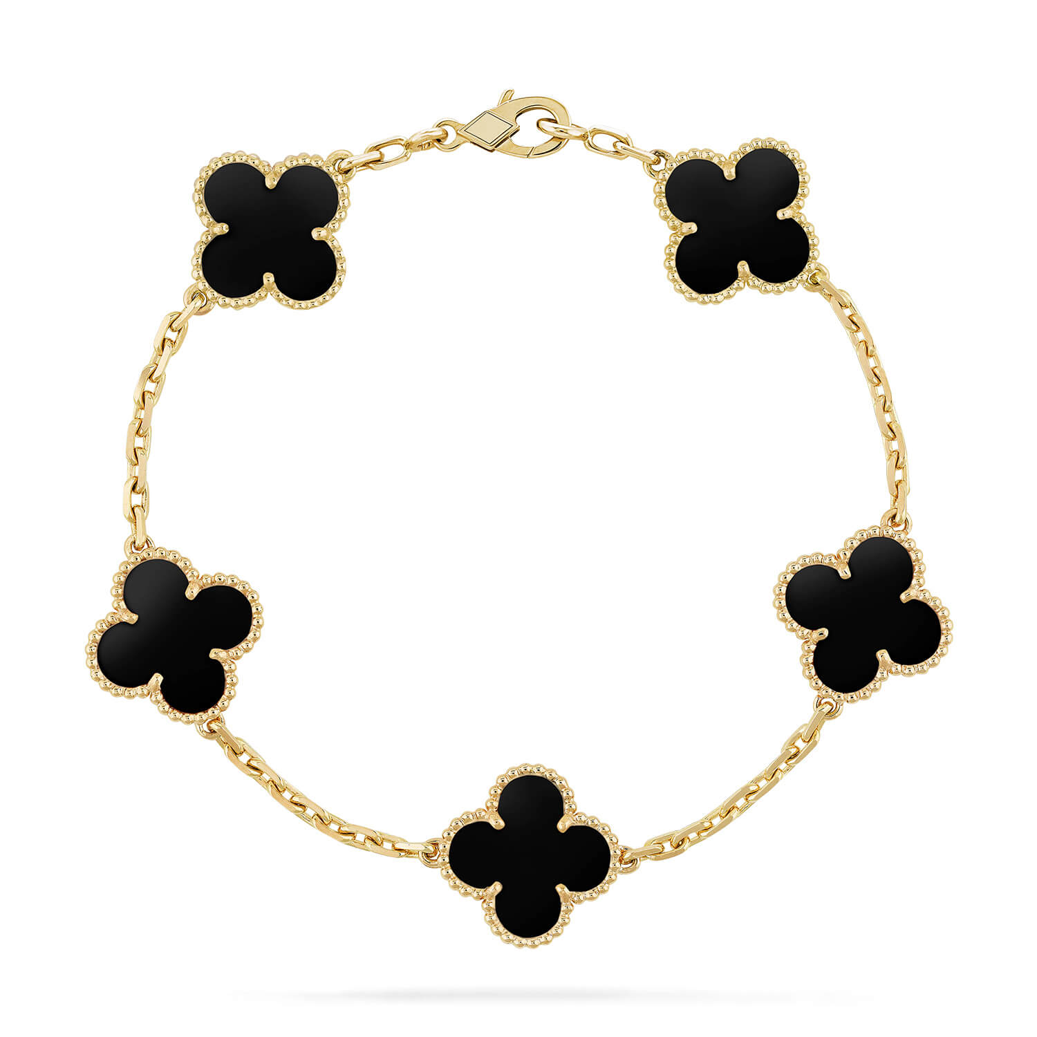 ¡®Imperial¡¯CLOVER  5 MOTIFS BLACK ONYX BRACELET