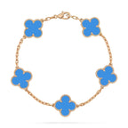 ¡®Imperial¡¯CLOVER 5 MOTIFS BLUE AGATE BRACELET