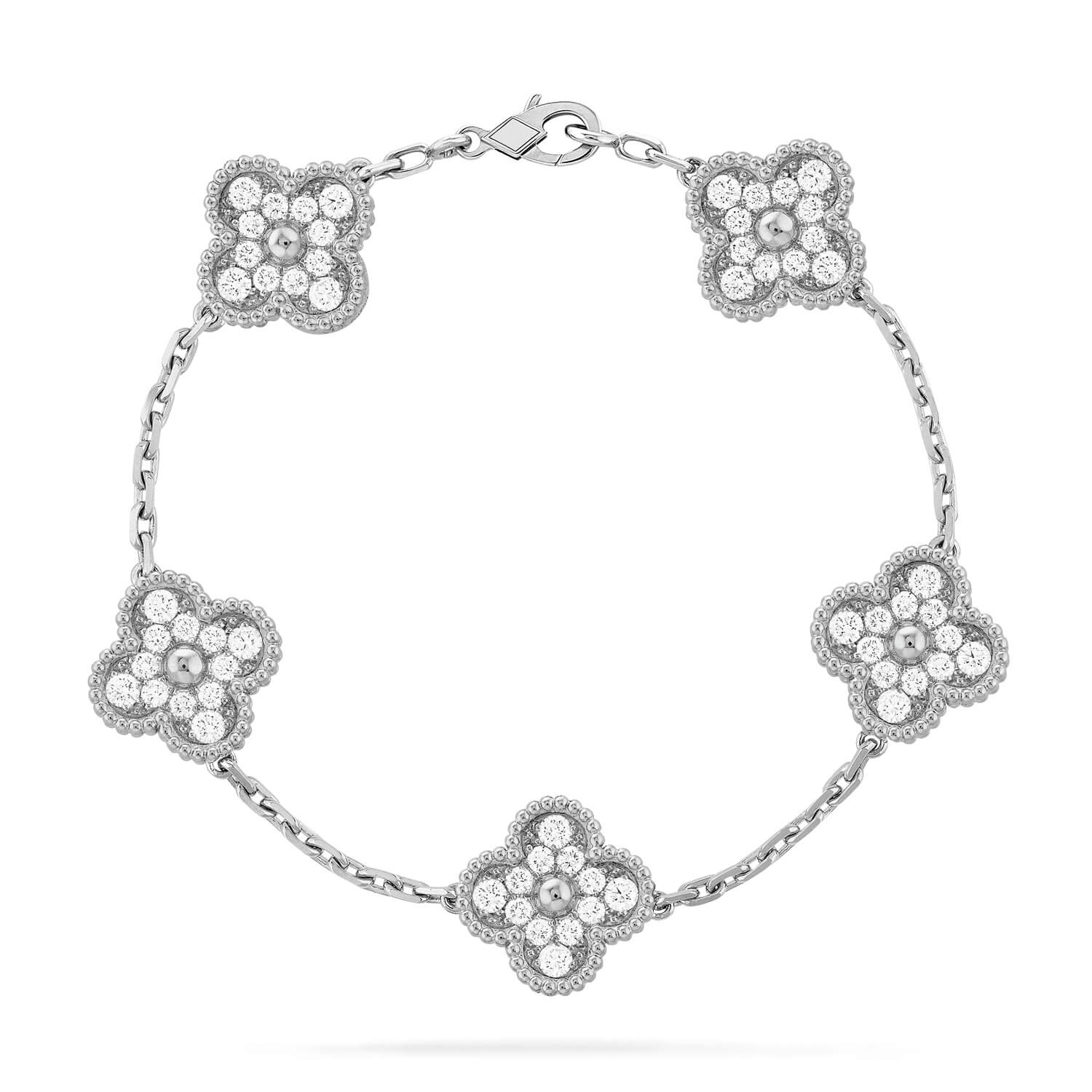 Imperial CLOVER 5 MOTIFS DIAMOND ARMBAND SILBER