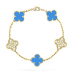 [Imperial]Nueva COLECCIÓN DE BRAZALETE TREBOL 5 MOTIVOS AGATA AZUL