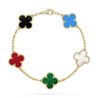 [Imperial]Nuevo BRAZALETE MULTICOLOR TREBOL 5 MOTIVOS