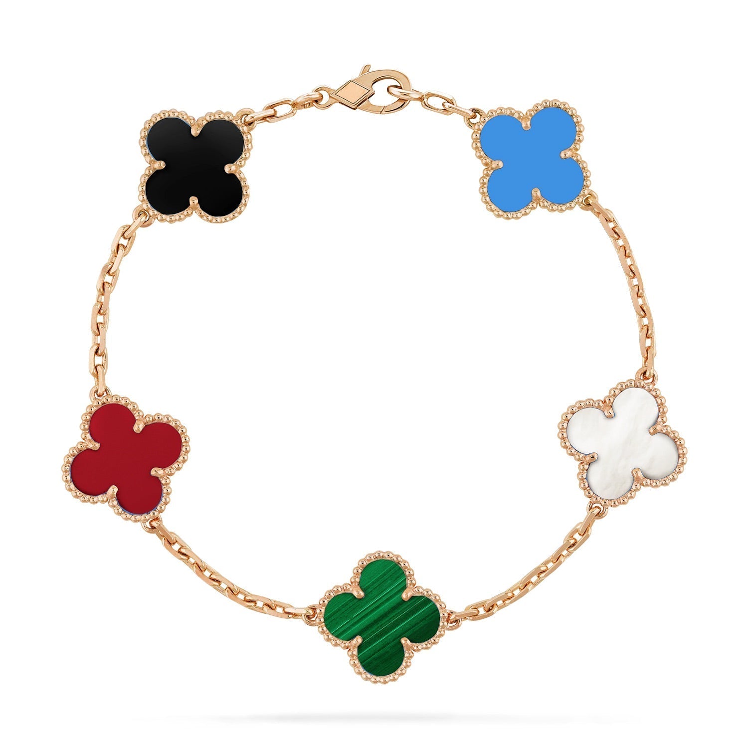 [Imperial]Nuevo BRAZALETE MULTICOLOR TREBOL 5 MOTIVOS