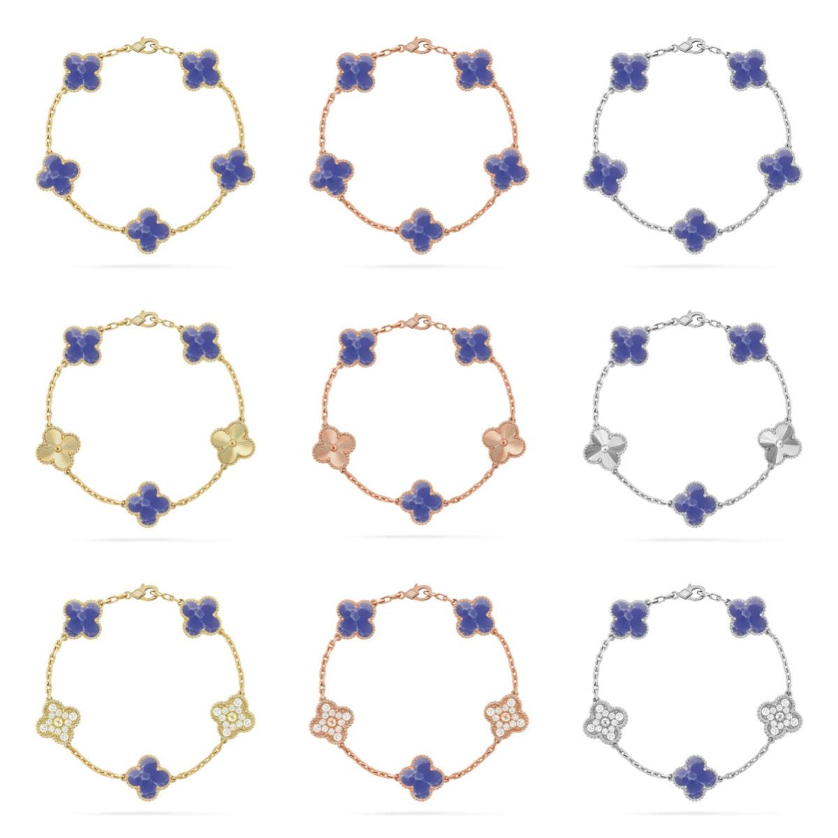 [Imperial]Nueva COLECCIÓN DE BRAZALETE TREBOL 5 MOTIVOS VENAS AZULES
