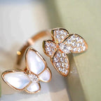 ¡®Imperial¡¯TWIN BUTTERFLY DIAMOND MOP RING