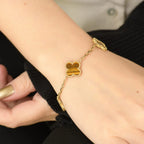 [Imperial]Nueva COLECCIÓN DE BRAZALETE TREBOL 5 MOTIVOS OJO DE TIGRE