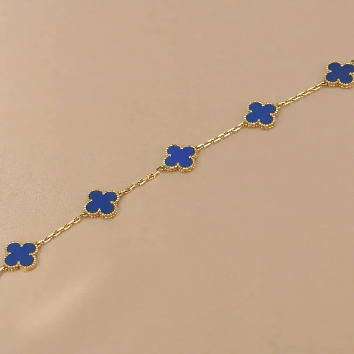 [Imperial]Nueva COLECCIÓN DE BRAZALETE TREBOL 5 MOTIVOS AGATA AZUL