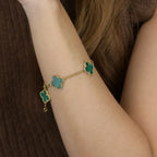 [Imperial]New  CLOVER 5 MOTIF MALACHITE BRACELET COLLECTION