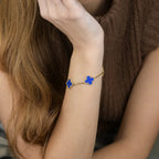 [Imperial]Nueva COLECCIÓN DE BRAZALETE TREBOL 5 MOTIVOS AGATA AZUL