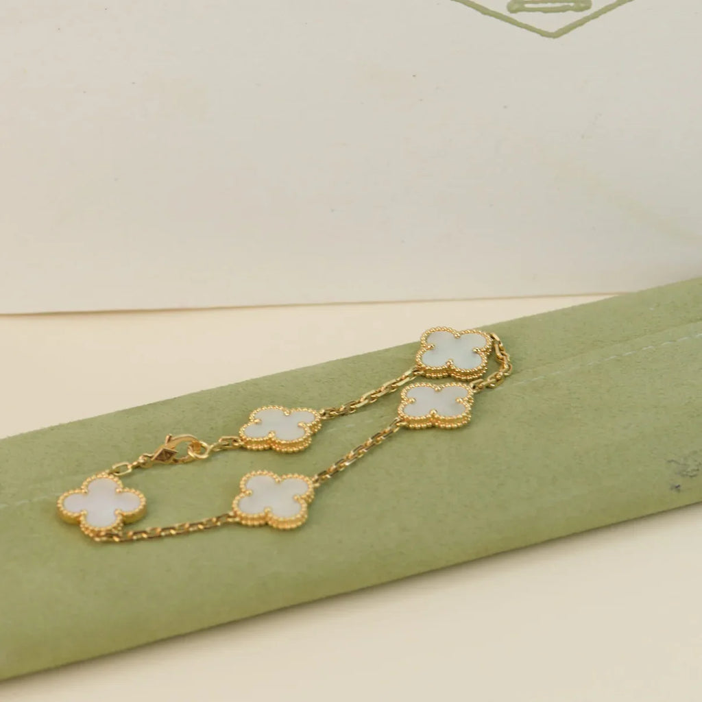 [Imperial]New CLOVER WHITE PEARL MOP 5 MOTIF BRACELET COLLECTION