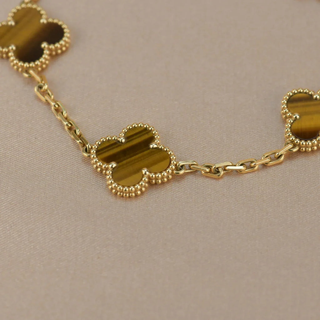 [Imperial]Nueva COLECCIÓN DE BRAZALETE TREBOL 5 MOTIVOS OJO DE TIGRE