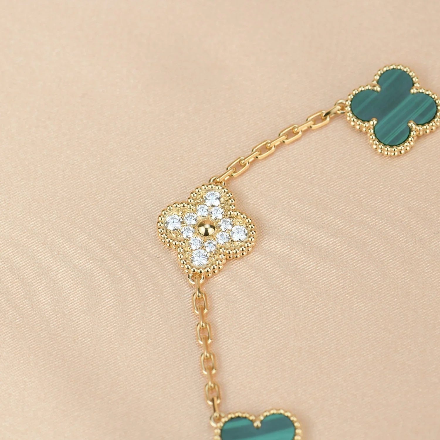 [Imperial]New  CLOVER 5 MOTIF MALACHITE BRACELET COLLECTION